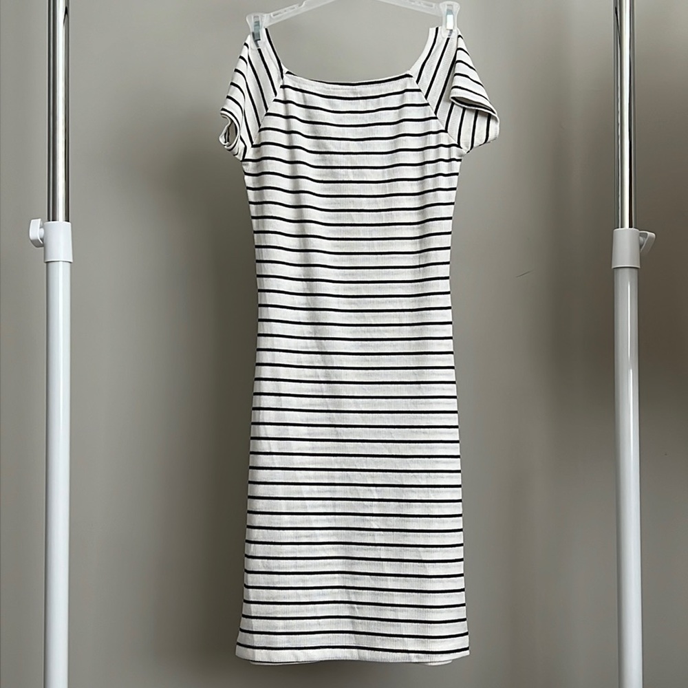 Rocket brand , S size elastic black white striped , mini dress